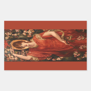 Vision von Fiammetta (von Dante Gabriel Rossetti) Rechteckiger Aufkleber
