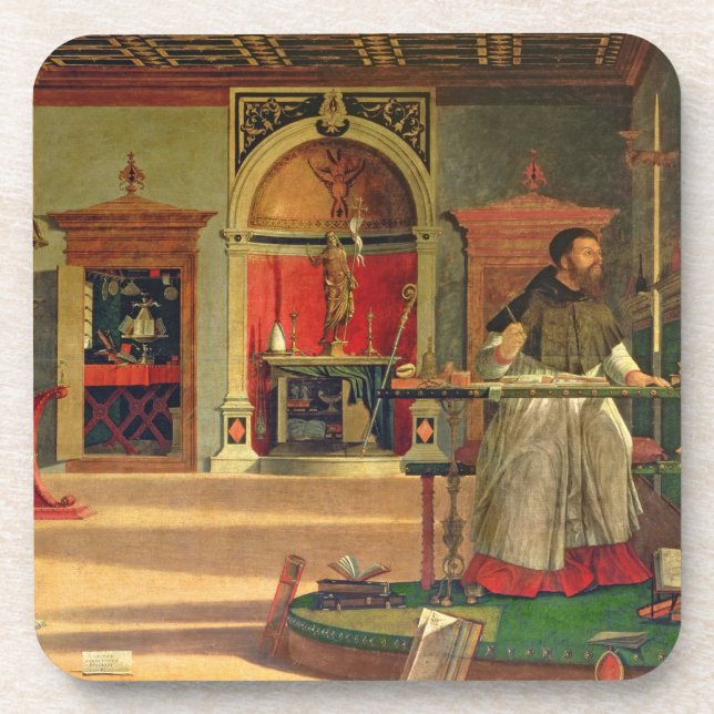 Vision von St. Augustine, 1502-08 (Öl auf Leinwand Getränkeuntersetzer (Vorderseite)