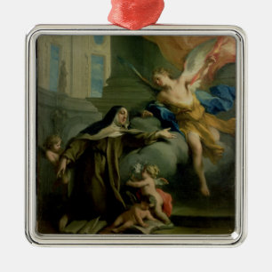 Vision von St Teresa Silbernes Ornament