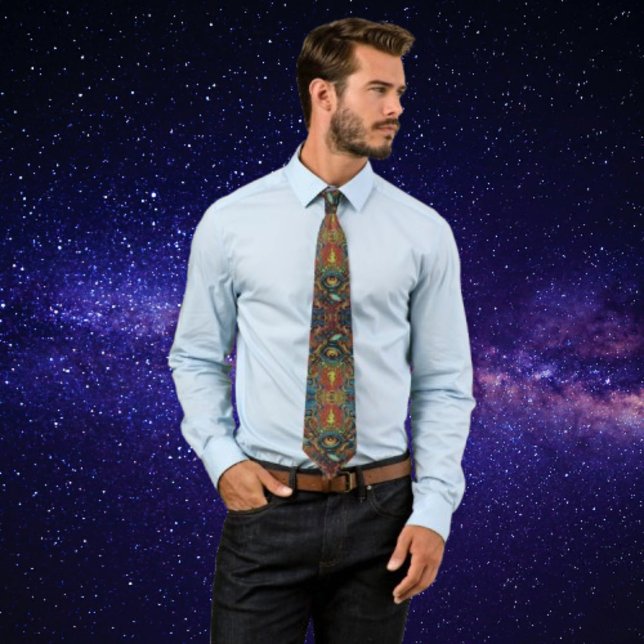 Visionär flammendes Auge Spirituelle Art Neck Tie Krawatte (Von Creator hochgeladen)