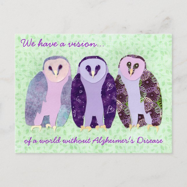 Visionäre Eulen Postkarte (Vorderseite)
