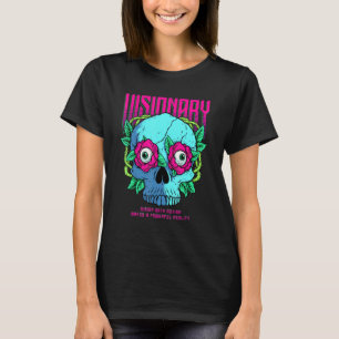Visionäre Gotische Rote Rose und Skull Head Motiva T-Shirt