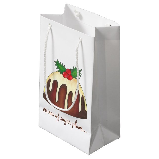 Visionen der Zuckerpflaume Pudding Geschenktasche Kleine Geschenktüte (Vorderseite Schrägansicht)