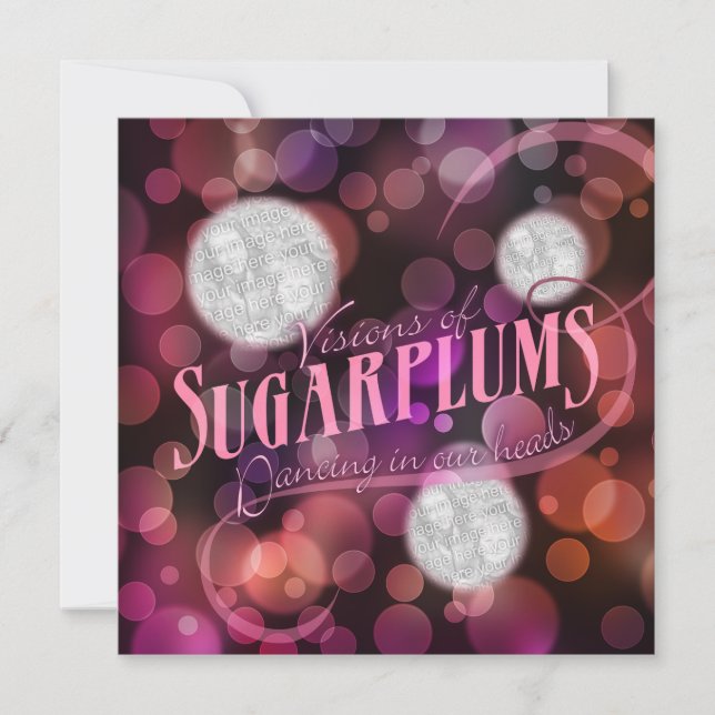 Visionen des Sugarplums-Foto-Feiertags Feiertagskarte (Vorderseite)