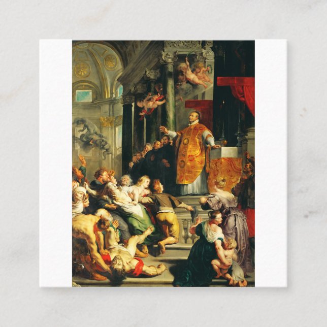 Visionen von Ignatius von Peter Paul Rubens Quadratische Visitenkarte (Vorderseite)