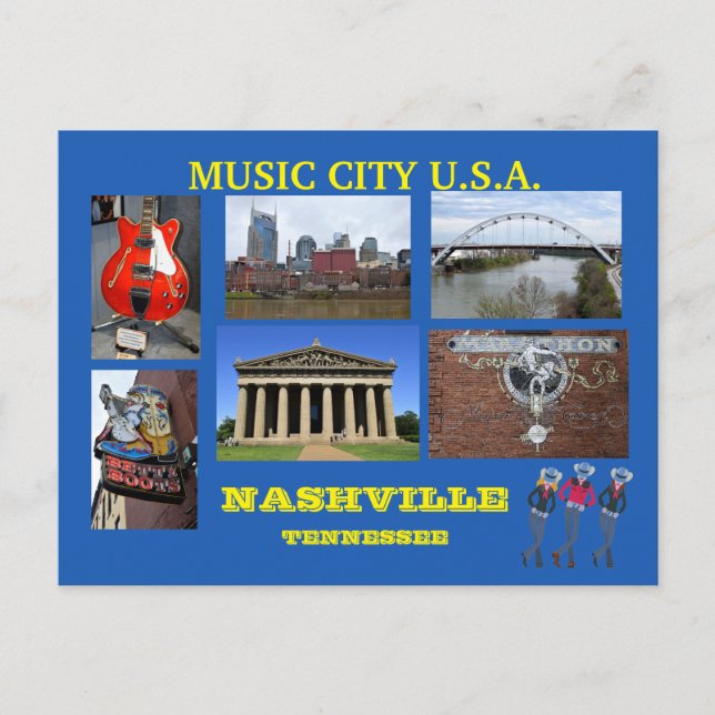 Visionen von Nashville, Tennessee Postkarte (Vorderseite)