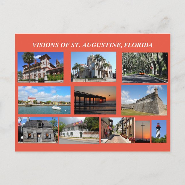Visionen von St. Augustine, Florida Postkarte (Vorderseite)