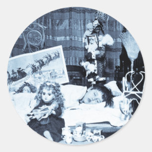 Visionen von Zuckerpflaumen 2 - Vintages Runder Aufkleber