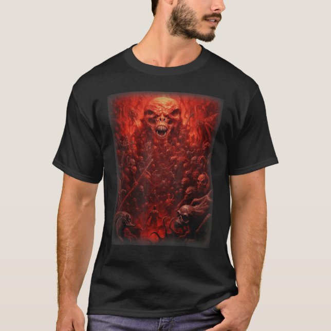 Visions of Hell Satan Devils Demons Monster Skelet T-Shirt (Vorderseite)
