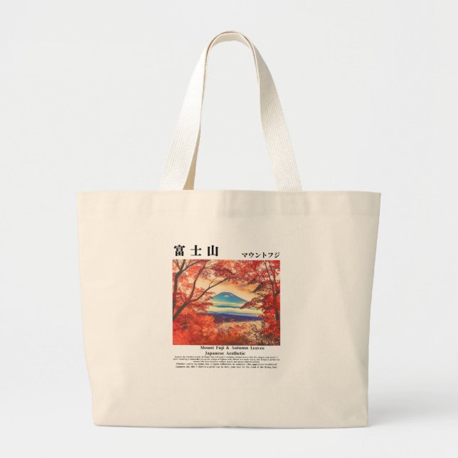 Visit Japan – Mount Fuji & Autumn Leaves Jumbo Stoffbeutel (Vorne)