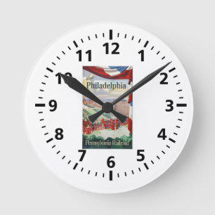 Visit Philadelphia  via  the Pennsylvania     Watc Runde Wanduhr