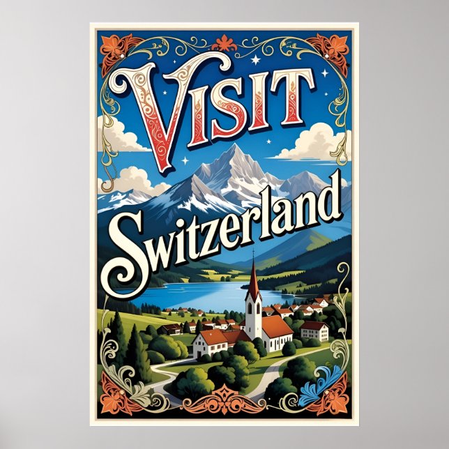 Visit Switzerland travel poster (Devant)
