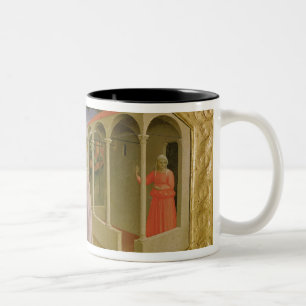 Visitation, von Predella Ankündigung Zweifarbige Tasse
