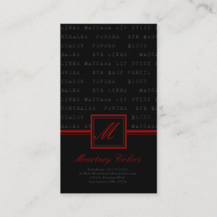 Visite 100 Noir rouge maquiller les mots Artiste Carte de