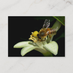 Visite Abeille de miel sur la carte d'ATC de fleur de