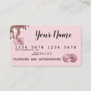 Visite Ajouter votre logo Carte de crédit Rose Styled Gol