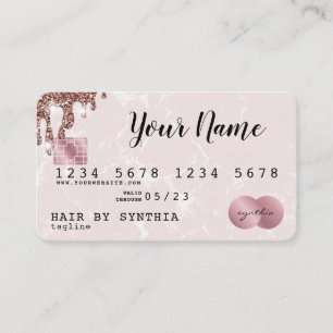 Visite Ajouter votre logo Carte de crédit Rose Styled Gol