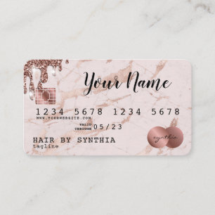Visite Ajouter votre logo Carte de crédit Rose Styled Gol