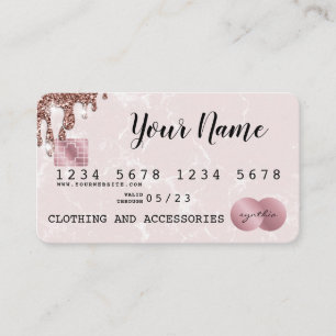 Visite Ajouter votre logo Carte de crédit Rose Styled Gol