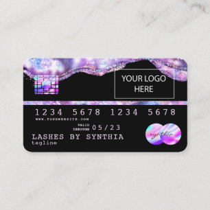 Visite Ajouter Votre Logo Carte de crédit Styled Opal Iri