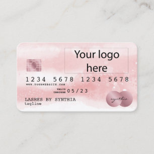 Visite Aquarelle rose pâle Style de carte de crédit AJOUT