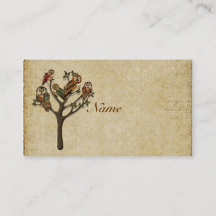 Visite Arbre de carte de visite/d'étiquettes de hiboux