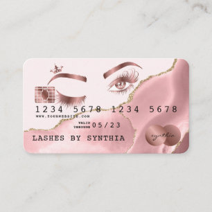 Visite Artiste maquillage Carte de crédit Flashs stylisés