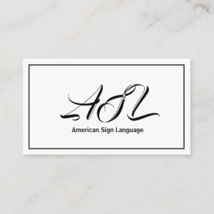 Visite ASL, Langue des Signes, Traducteur, Carte de visit