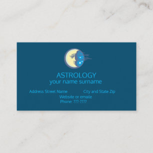 Visite Astrologie zodiaque Lune et étoiles Carte de visit