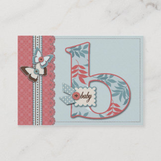 Visite B est pour la carte de rappel de bébé