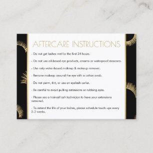 Visite Beaucoup de Lashes Salon Carte d'Aftercare Black/G