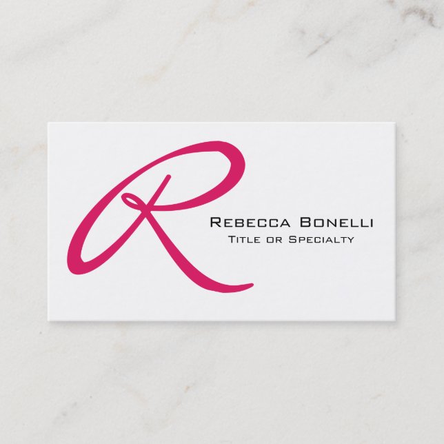 Visite Blanc Ruby Red Monogramme Consultant Carte de visi (Devant)