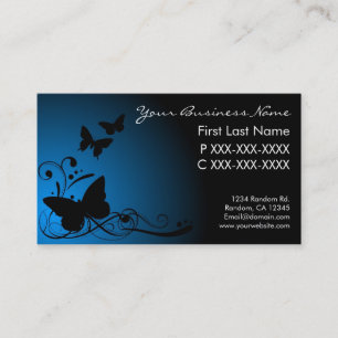 Visite Bleu noir fade papillon tourbillonne carte de visi