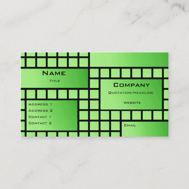 Visite Blocs funky Carte de visite, Vert clair (Devant)