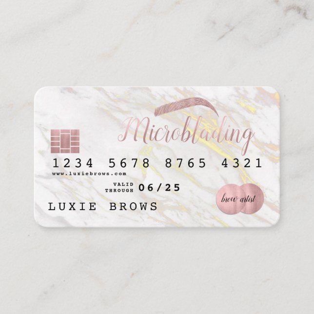 Visite Blush + Marble Carte de crédit Microbling (Devant)