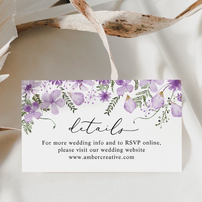 Visite Boho Lilac Mariage Site Web Détails Carte de boîti (Créateur téléchargé)