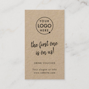 Visite Bon de boisson de l'entreprise   Carte de logo Rus