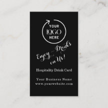 Bon de Boisson Noire Moderne | Carte pour Événemen