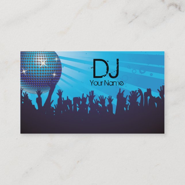 Visite Boule Disco - DJ Carte de visite-Blue (Devant)