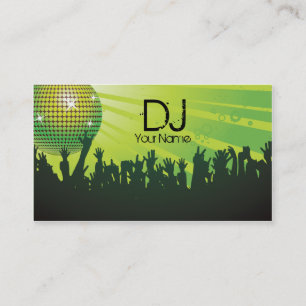 Visite Boule Disco -DJ Carte de visite-green