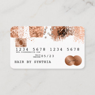 Visite Brosse en cuivre or Rose stylisé par carte de créd