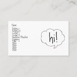 Visite BULLE HI ! carte de profil