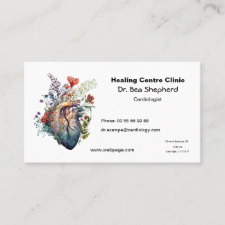 Visite Cardilogiste aquarelle anatomie coeur Carte de vis