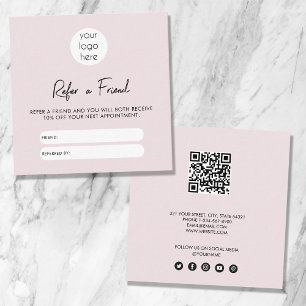 Visite Carré Blush Pink Business Recommander Une Carte De Référ