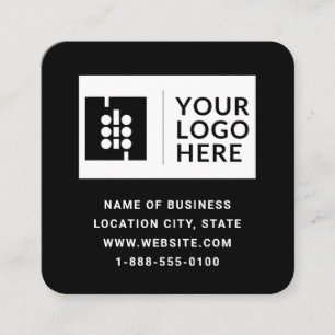 Visite Carré Carte Carrée de Logo de Code QR Noir Moderne