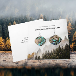 Visite Carré Carte d'affichage de bijoux à oreilles Nature Pine