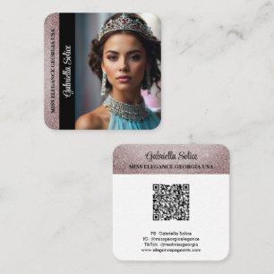 Visite Carré Carte d'appel de concours de beauté avec code QR G