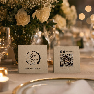 Visite Carré Carte de marque artisanale avec code QR