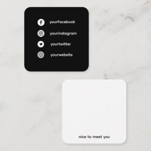 Visite Carré Carte de médias sociaux carrée   Rencontres amusan