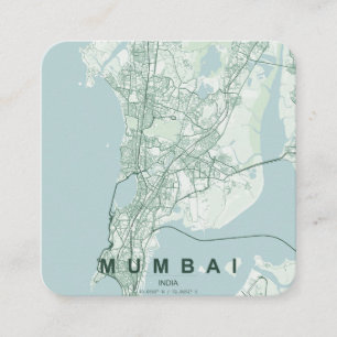 Visite Carré Carte de Mumbai Inde & Texte personnalisé